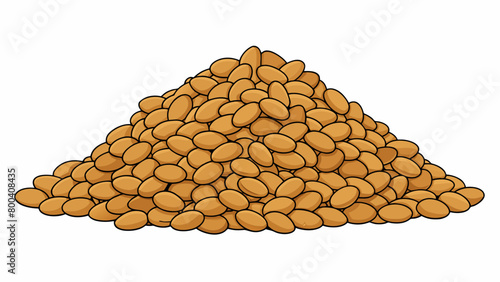 These tiny round seeds are light brown in color and are covered in a fine powdery coating. They have a soft and powdery texture when crushed.  on. Cartoon Vector.