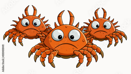 Thick spiky shells covering the bodies of sea creatures known as crabs providing them with a natural exoskeleton that helps support their weight and. Cartoon Vector.