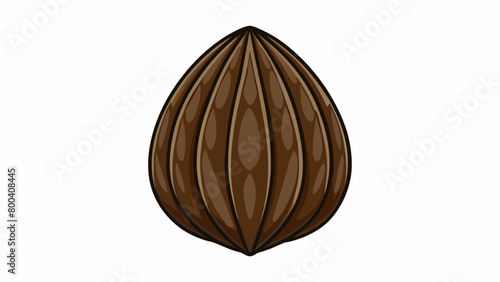 These hard and flat seeds are about the size of a sesame seed and have a pointed tip. They have a dark brown exterior with a subtle stripe pattern.. Cartoon Vector.