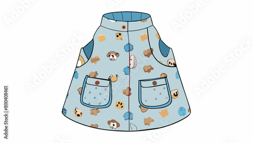This artist smock is perfect for the little artist who loves animals. It has a e allover print of various animals and a soft lightweight fabric for. Cartoon Vector.