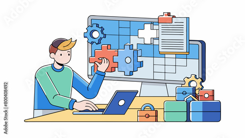 Think of a computer programmer as a puzzle solver piecing together bits of code to create a complete and functional program. They use tools like. Cartoon Vector.