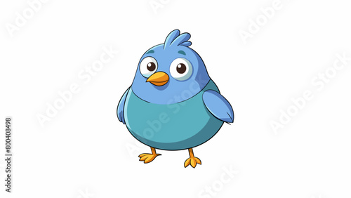 This feathered friend has a plump round body and a short stubby tail making it quite different from other birds in the flock.  on white background . Cartoon Vector.