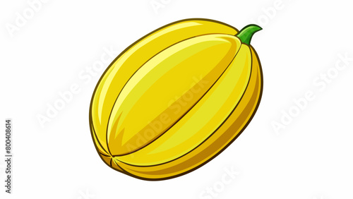 Tropical Treat A warm climate fruit with a vibrant yellow peel and a long slender shape. It exudes a tropical aroma and has a soft silky texture when. Cartoon Vector.