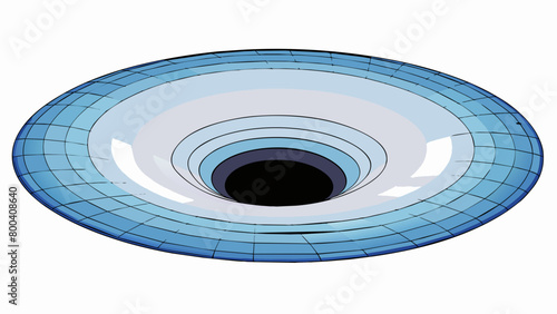 Viewed from a distance a black hole may look like a small dark dot in the vast expanse of space. But up close it reveals its true nature as a massive. Cartoon Vector.