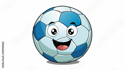 When held the soccer ball is surprisingly flexible allowing it to be squished and squeezed between the fingers. It also has a distinct scent a mixture. Cartoon Vector. photo
