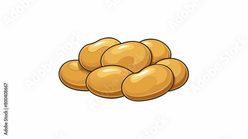 With a distinctive beige hue these small and plump beans have a smooth surface and a dense consistency.  on white background . Cartoon Vector.