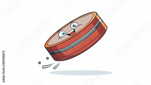 With a flick of the wrist the player sends the puck flying across the rink. It is solid and compact yet surprisingly lightweight. The pucks surface is. Cartoon Vector.