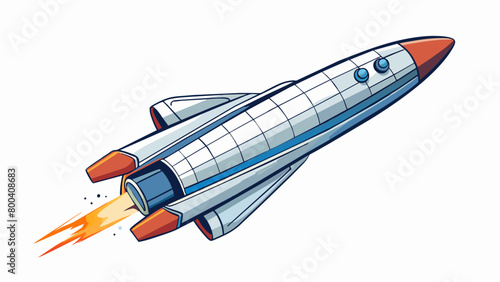 When in motion the shuttle displays a graceful and erratic flight pattern moving in a zigzag motion due to its aerodynamic design. It can reach speeds. Cartoon Vector.