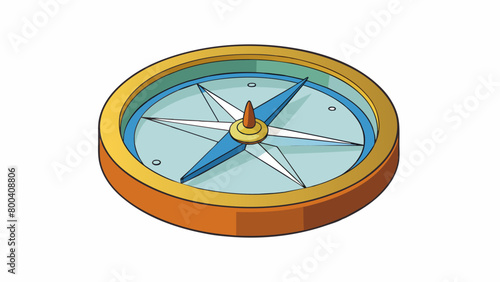 A basic compass features a sy plastic body with a translucent base and a rotating compass rose. The rose is divided into 360 degrees allowing for. Cartoon Vector.
