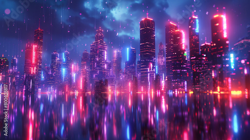 Retro-futurist cityscapes come alive in neon.