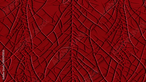 An alluring web of tangled red threads creating a mesmerizing abstract background