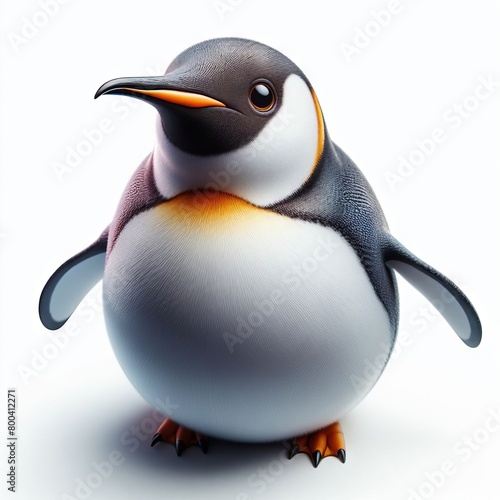 3d penguin  on white