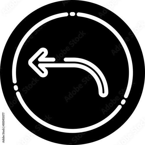 Curved Arrow Left Icon