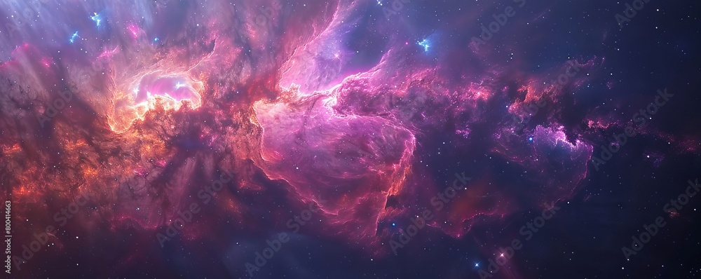 Nebula in deep space with stars