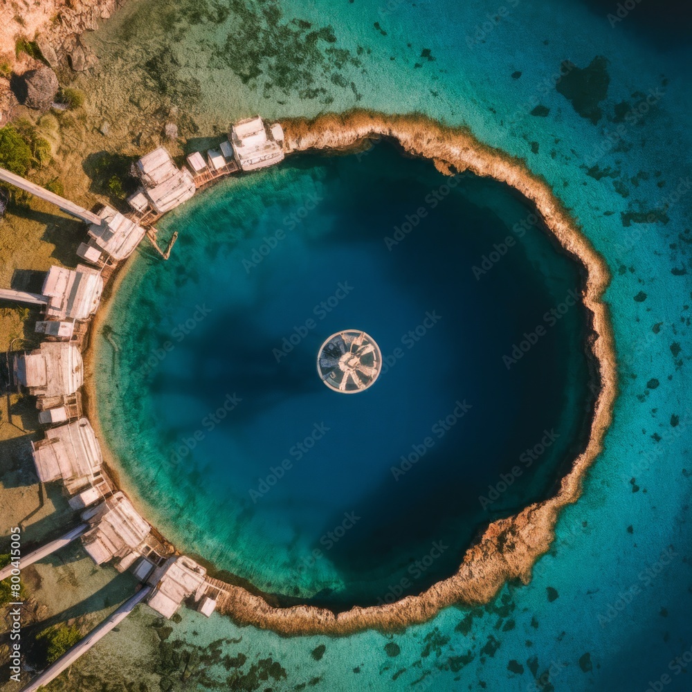 An Illustration of the great blue hole in Belize, Deep blue chasm, Deep ...