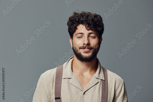 Guy attractive background face person young caucasian men happy isolated white portrait adult