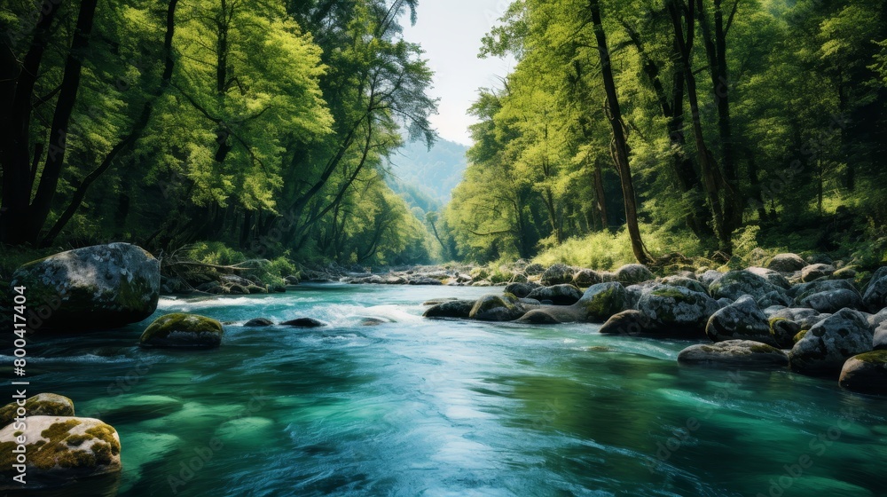 Naklejka premium Rivers that chuckle and giggle as they meander through forests and valleys, their laughter echoing through the landscape