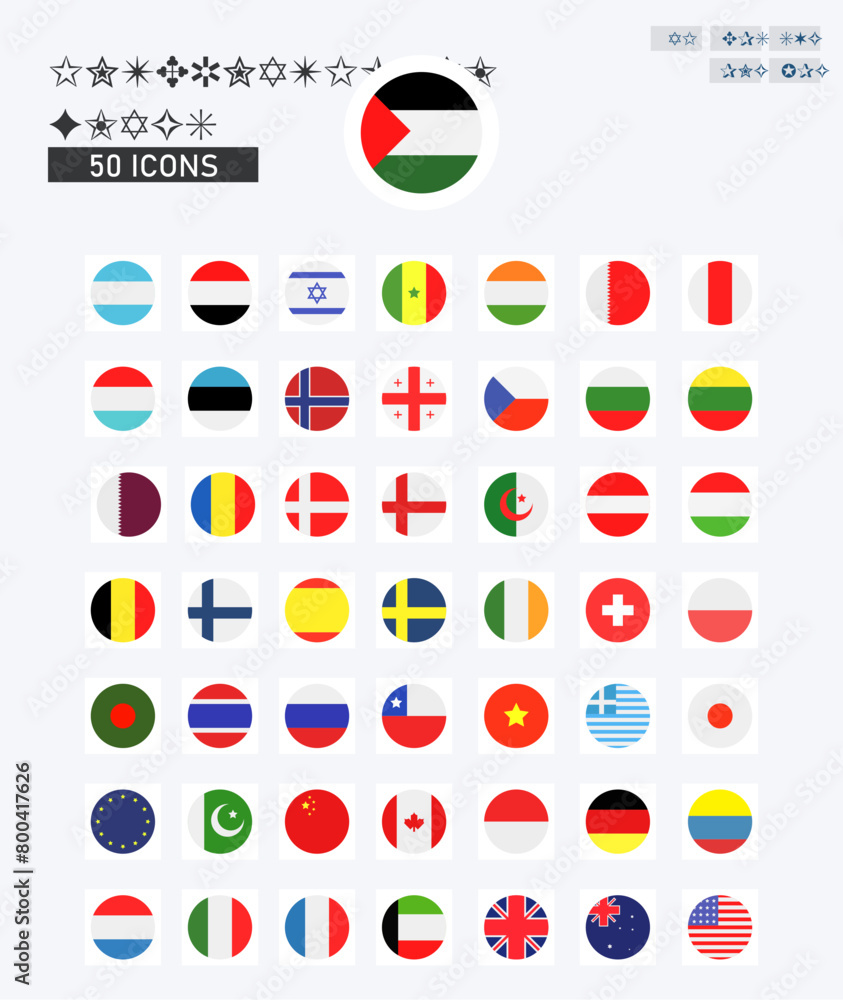 International Flags icons vector image