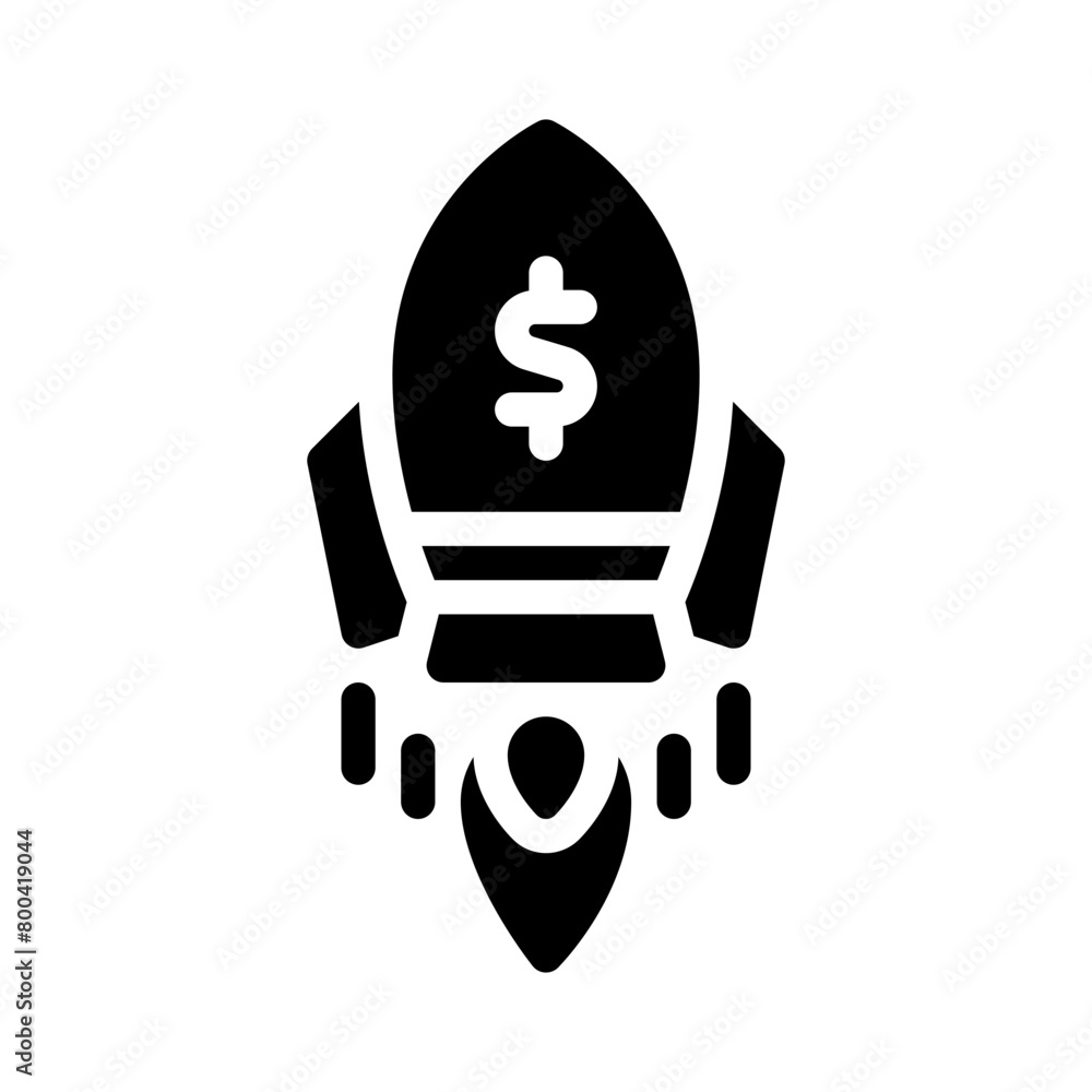 Fototapeta premium rocket glyph icon