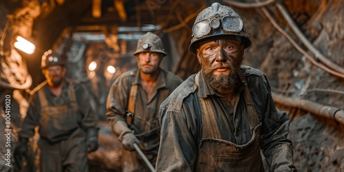 miners in a rugged setting