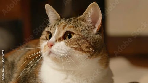Pensive Cat Indoors © nikolettamuhari