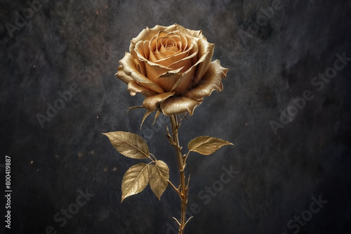 Arte Floreale con Rosa- Concetto della Rosa d'Oro photo