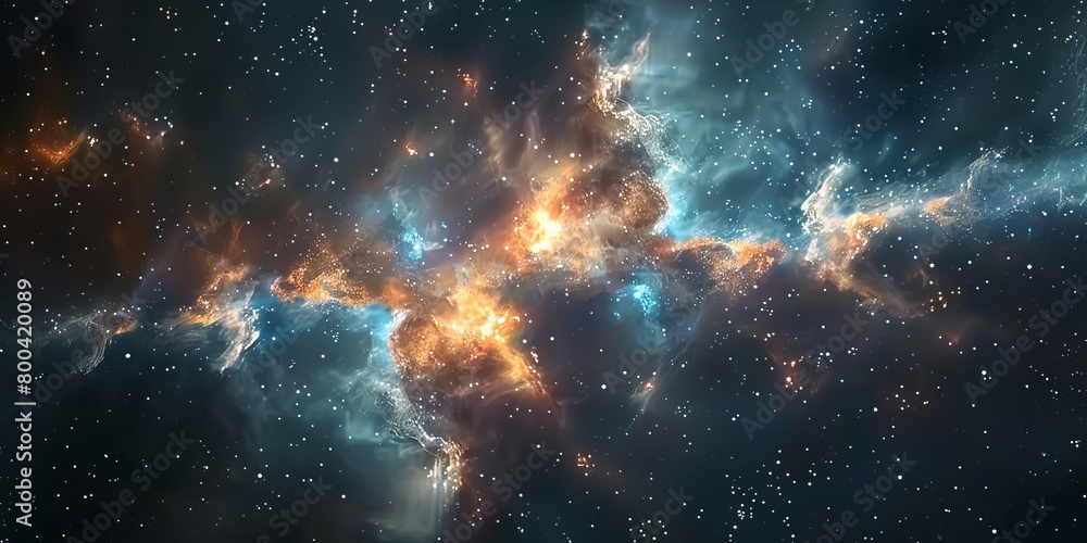 Nebula in deep space with stars.