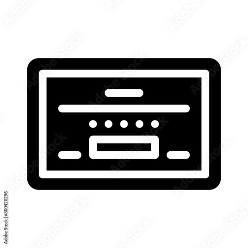 certificate glyph icon