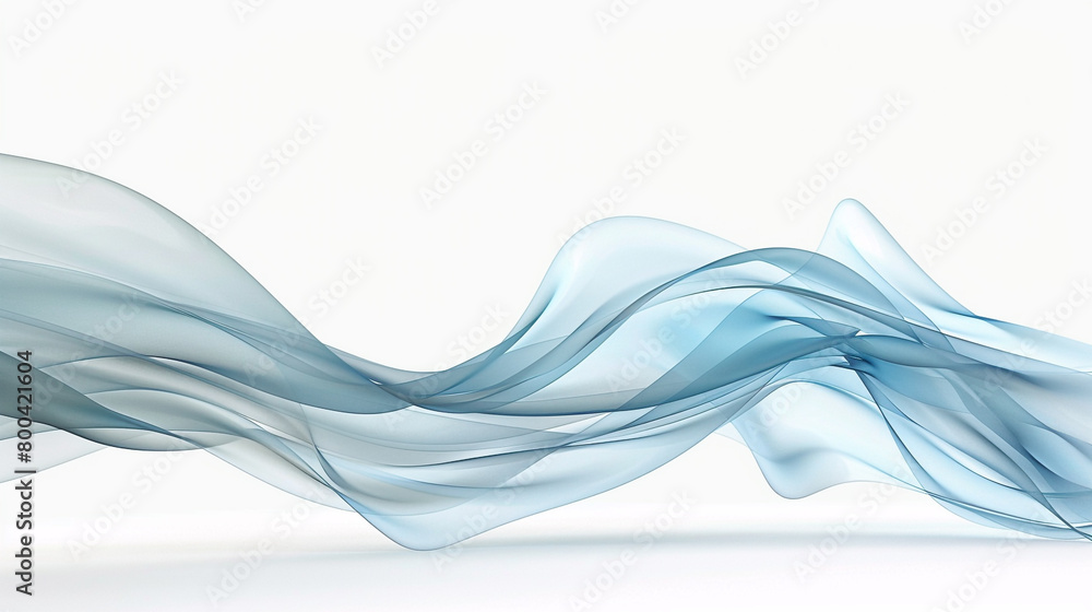 A sleek and fluid wave with a curving 3D form isolated on solid white background.