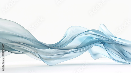 A sleek and fluid wave with a curving 3D form isolated on solid white background. © Hamza