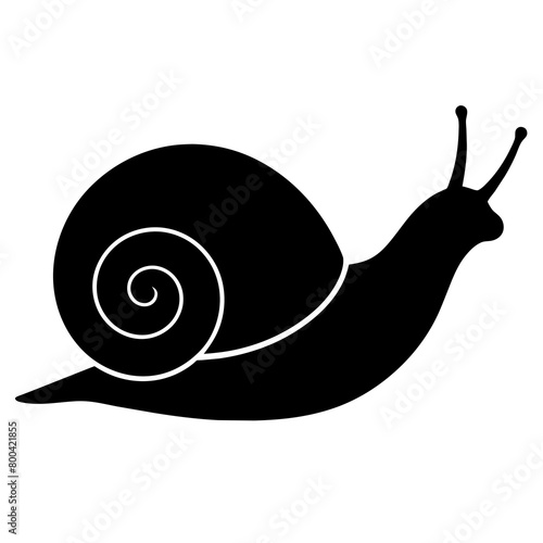 Snail silhouette vector illustration isolated on white background. Snail logotype Vector Illustration 