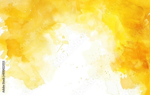 Watercolor yellow background, white space in the middle