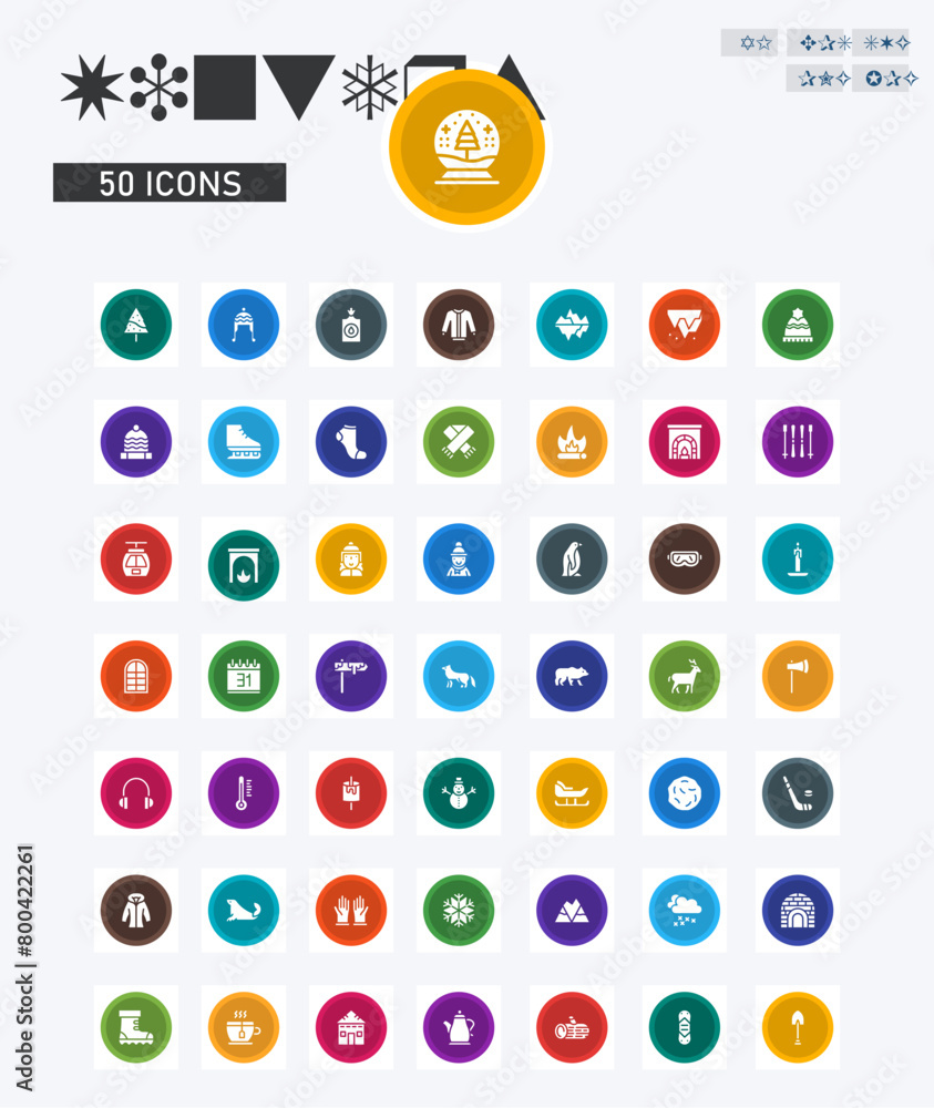 Winters icons vector image Winters icons vector image