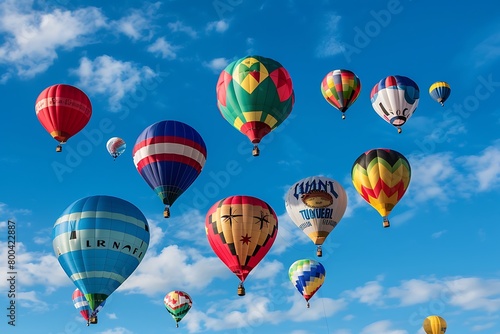 A group of colorful hot air balloons floating in the sky, each representing a different culture or heritage, coming together in a celebration of diversity and unity.