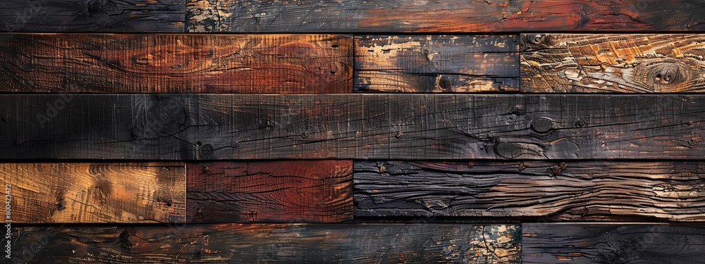 Close-up of textured wooden planks with warm tones and natural patterns. Close-up of textured wooden planks with warm tones and natural patterns.