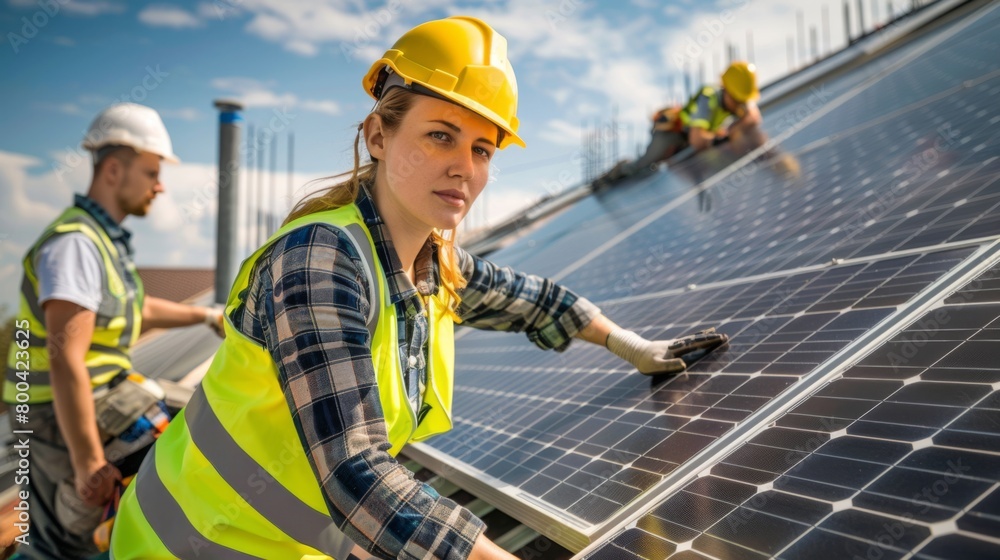 Team Installing Solar Panels