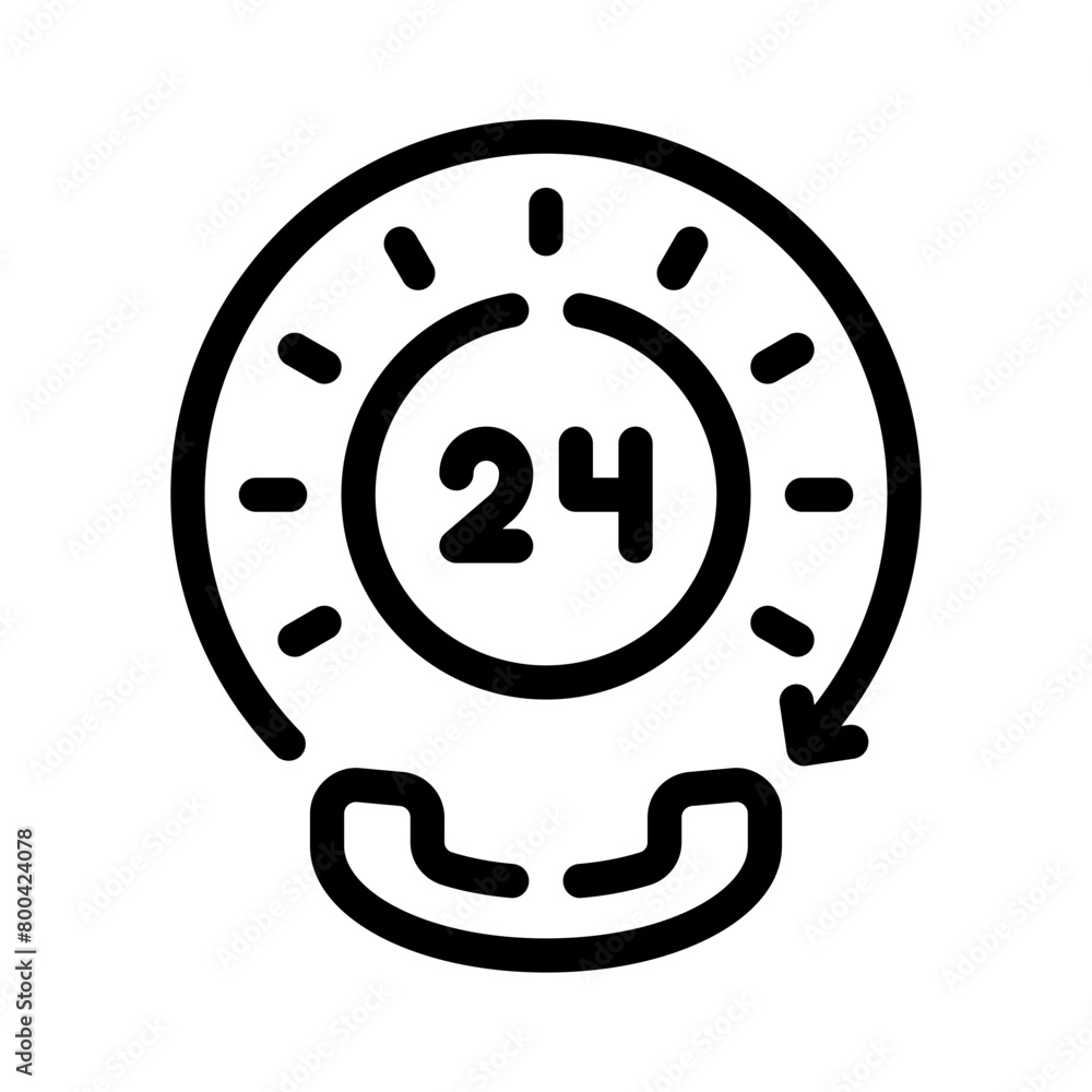 24 hours line icon 24 hours line icon