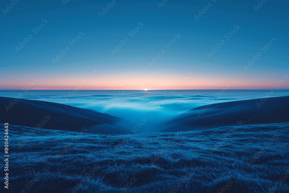 Fototapeta premium A sleek gradient of midnight blue fading into black, perfect for sophisticated corporate websites,