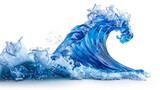 A royal sapphire tide wave isolated on solid white background.