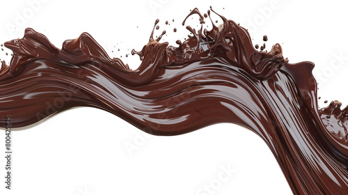 A rich chocolate brown tide wave isolated on solid white background.