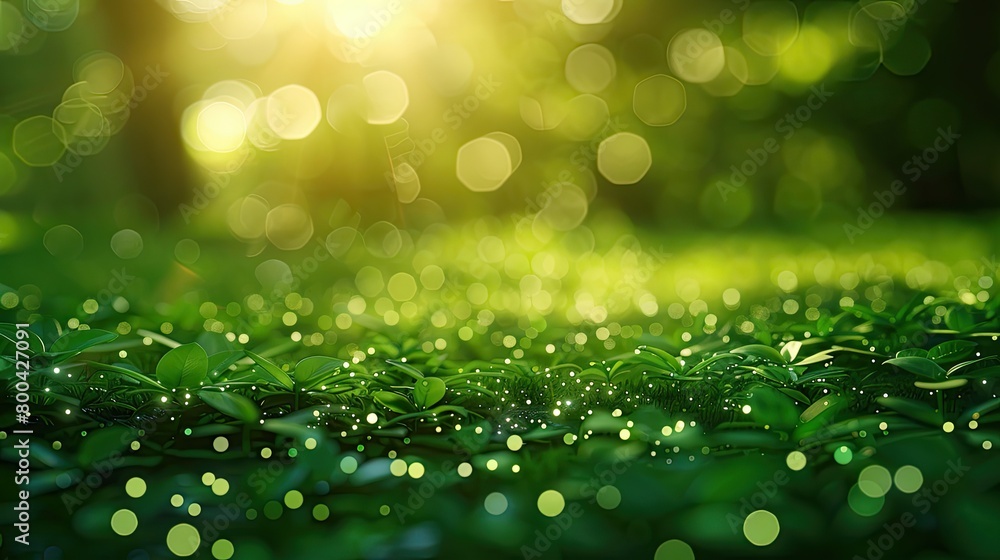 Obraz premium Abstract environmental green backdrop with sustainable technology integration