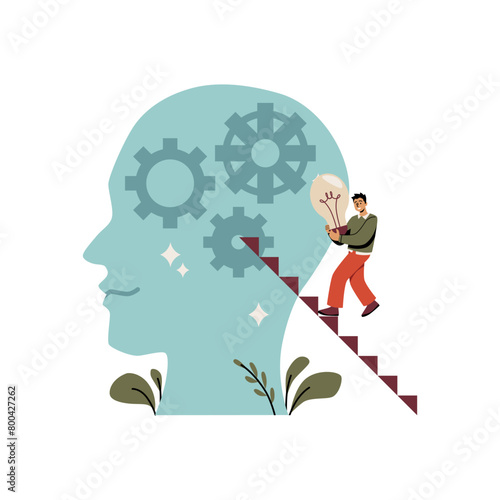 Innovation and personal growth vector illustration