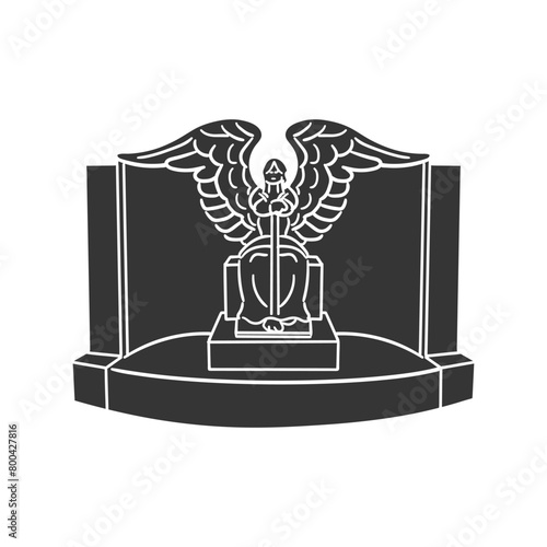 Haserot Angel Icon Silhouette Illustration. Cleveland Vector Graphic Pictogram Symbol Clip Art. Doodle Sketch Black Sign.