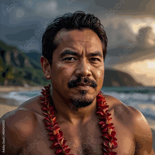 Retrato de un Hawaiano photo