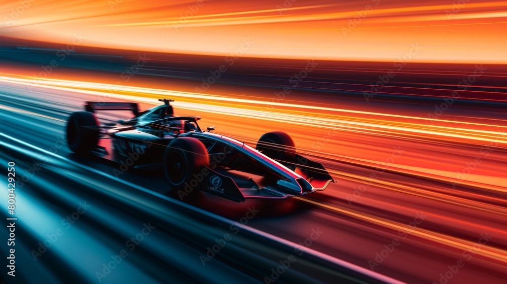 Speed of a racing car, his graceful silhouette, he races towards the future with determination and energy