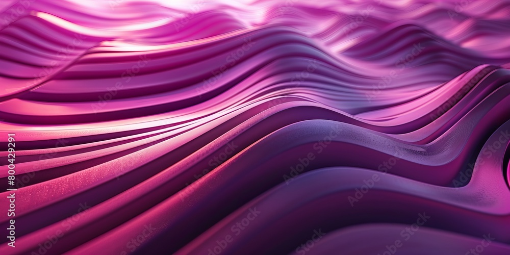 Naklejka premium Abstract wallpaper created from Magenta 3D Undulating lines. Colorful 3D Render with copy-space.