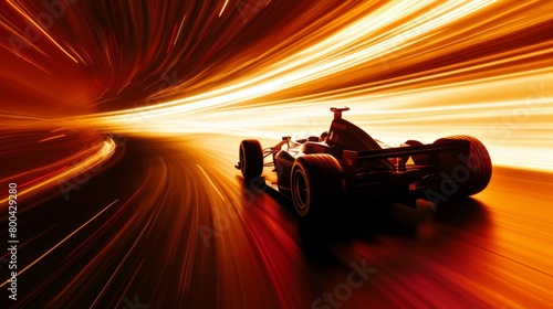 Speed of a racing car  his graceful silhouette  he races towards the future with determination and energy