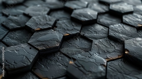 High-resolution 3D clay mosaic of hexagons, creating a vivid, futuristic texture