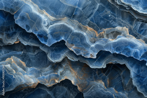 A digital artwork of sodalite, with its rich blue tones accented by white calcite veins, photo