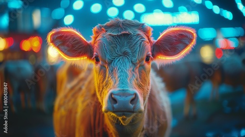 Close Up of Cow With Blurry Background